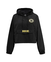 Women's Pro Standard Black Boston Bruins Classic Cropped Half-Zip Wind Jacket