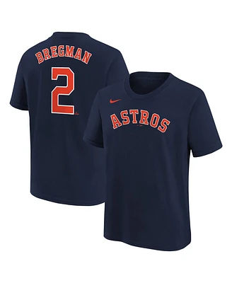 Big Boys Nike Alex Bregman Navy Houston Astros Home Player Name and Number T-shirt