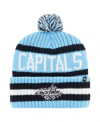 Men's '47 Brand Light Blue Washington Capitals Cherry Blossom Bering Cuffed Knit Hat with Pom