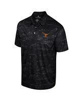 Men's Colosseum Black Texas Longhorns Daly Print Polo Shirt