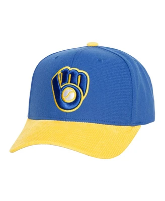 Men's Mitchell & Ness Royal Milwaukee Brewers Corduroy Pro Snapback Hat
