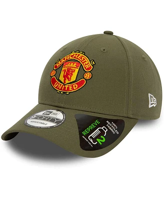 Men's New Era Olive Manchester United Seasonal Color 9FORTY Adjustable Hat