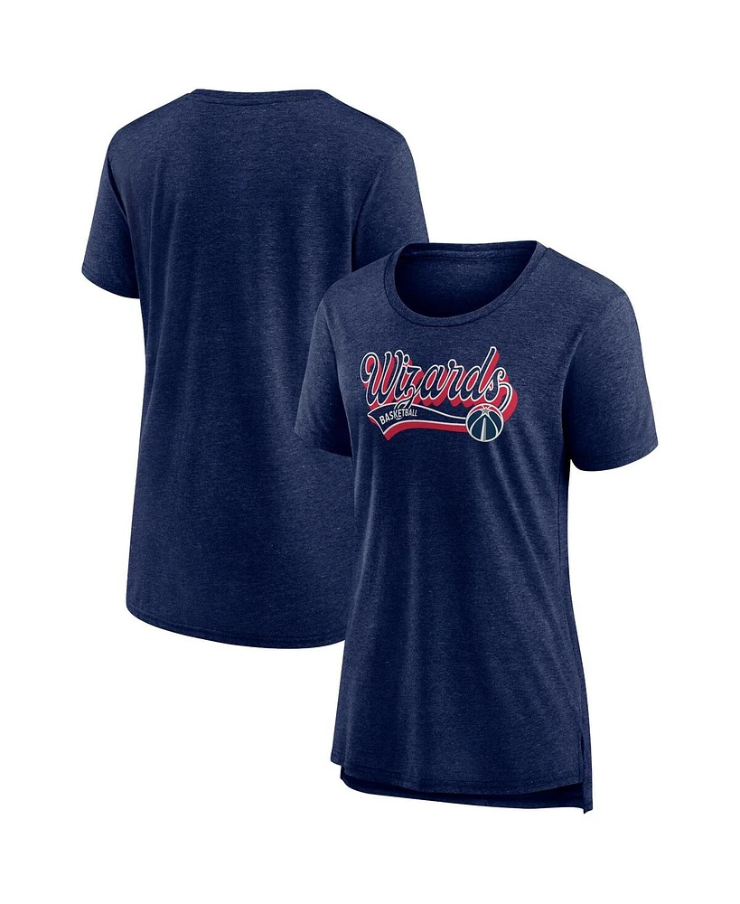 Women's Fanatics Heather Navy Washington Wizards League Leader Tri-Blend T-shirt