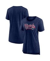 Women's Fanatics Heather Navy Washington Wizards League Leader Tri-Blend T-shirt