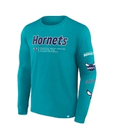 Men's Fanatics Teal Charlotte Hornets Baseline Long Sleeve T-shirt