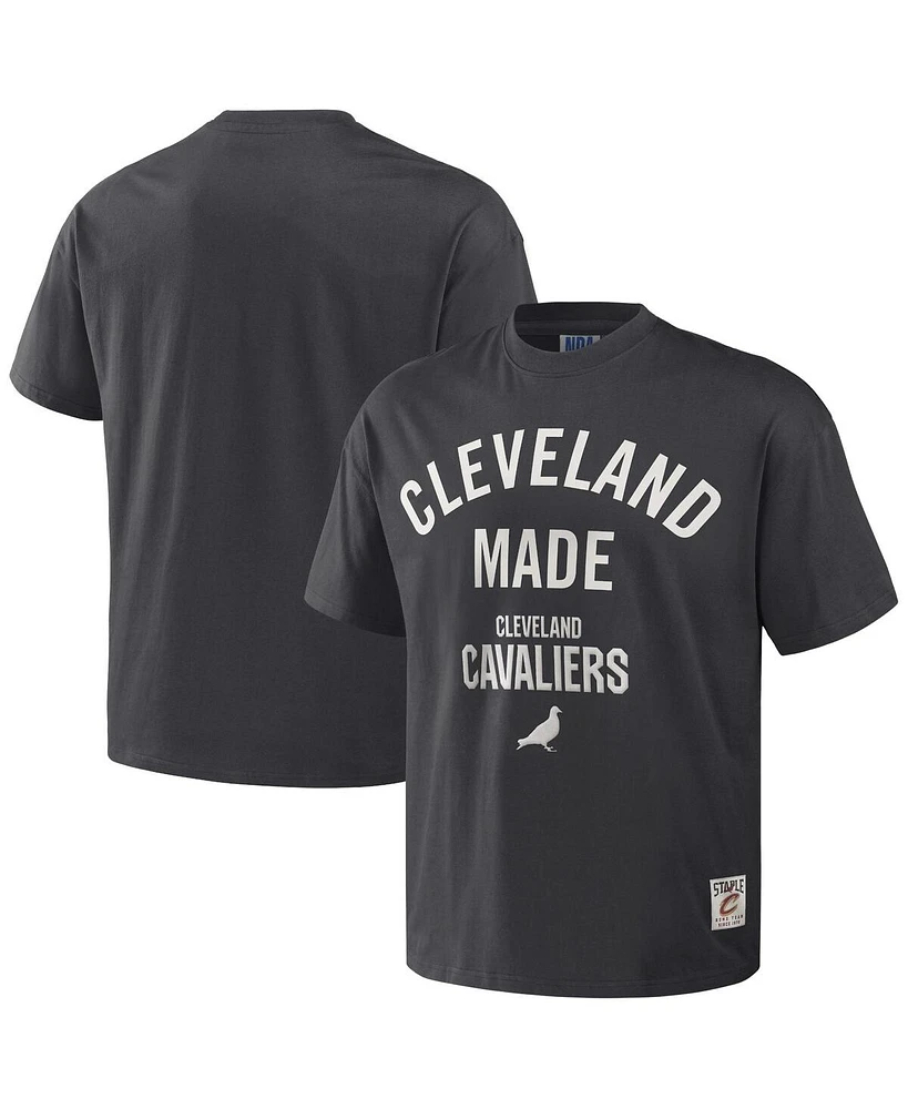 Men's Nba x Staple Anthracite Cleveland Cavaliers Heavyweight Oversized T-shirt