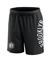 Men's Fanatics Black Brooklyn Nets Post Up Mesh Shorts