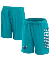 Men's Fanatics Teal Charlotte Hornets Post Up Mesh Shorts