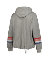 Women's '47 Brand Heather Gray Distressed New York Giants Plus Upland Bennett Pullover Hoodie