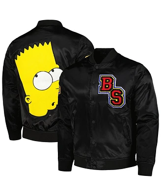 Men's Freeze Max The Simpsons Bart Simpson Satin Full-Snap Jacket