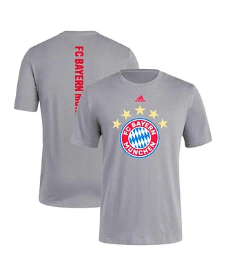 Men's adidas Gray Bayern Munich Three-Stripe T-shirt