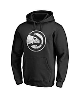 Men's Fanatics Black Atlanta Hawks Marble Logo Pullover Hoodie