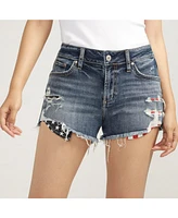 Silver Jeans Co. Boyfriend Mid Rise Americana Distressed Short