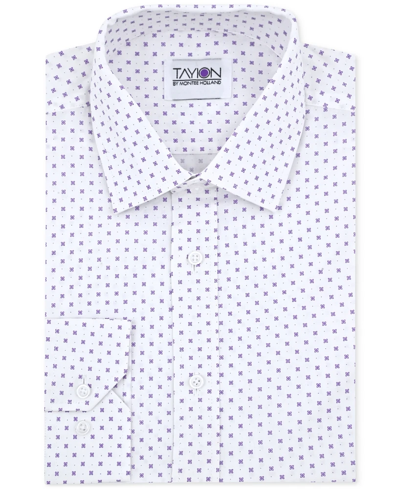 Tayion Collection Men's Geo-Print Dress Shirt