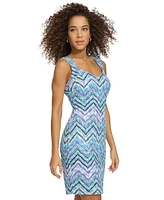 Siena Women's Zigzag-Pattern V-Neck Sheath Dress