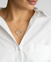 Adornia 14K Gold-Plated Crystal Baguette Heart Pendant Necklace