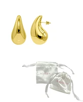 Adornia Tarnish Resistant 14K Gold-Plated Teardrop Sculptural Stud Earrings