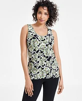 Anne Klein Women's Printed Reversible Scoop-Neck Tank Top