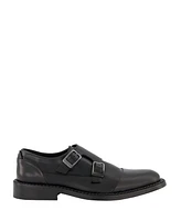 Karl Lagerfeld Paris Men's White Label Leather Double Monk Cap Toe Dress Shoes