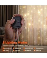 Twinkle Star 300 Led Fairy Curtain String Lights 8 Modes Bedroom Wedding Party 2-Pack