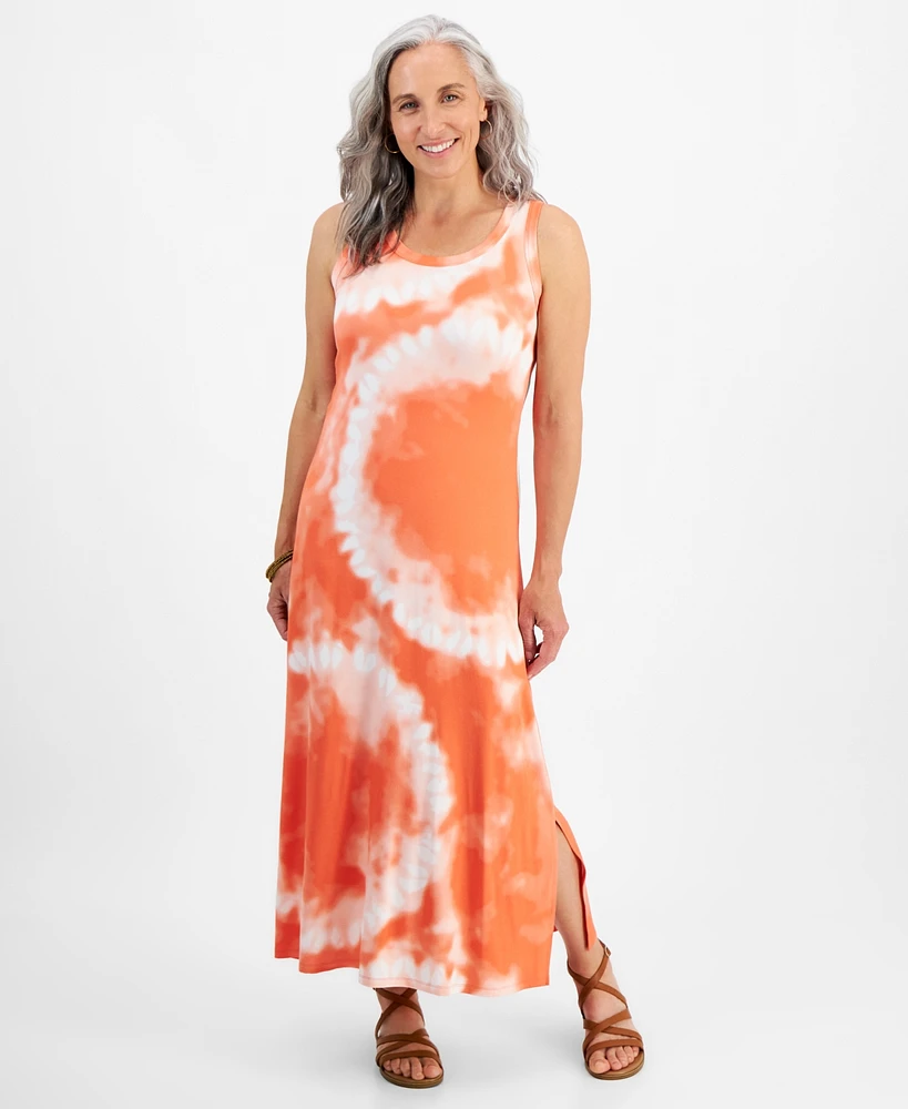 Style & Co Petite Alana Dye Knit Maxi Dress, Created for Macy's