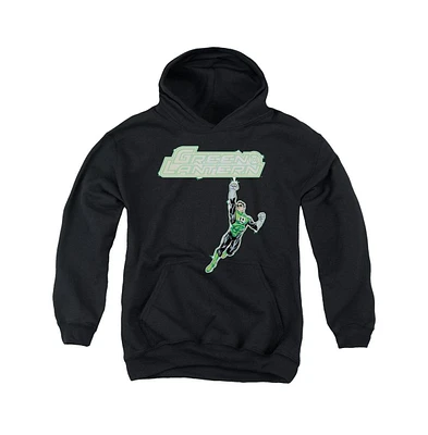Green Lantern Boys Youth Energy Construct Logo Pull Over Hoodie / Hooded Sweatshirt