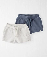 Little Planet by Carter's Baby Boys and Baby Girls Organic Cotton Textured Shorts, Pack of 2