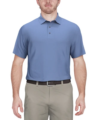 Pga Tour Men's Short-Sleeve Mini-Check Performance Polo Shirt