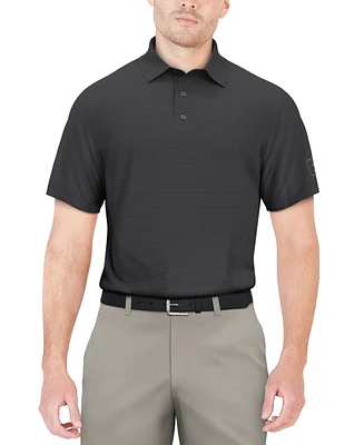 Pga Tour Men's Short-Sleeve Mini-Check Performance Polo Shirt