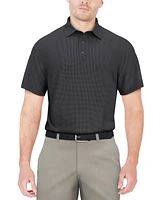 Pga Tour Men's Short-Sleeve Mini-Check Performance Polo Shirt