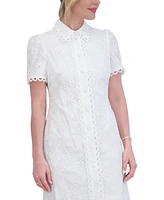 Eliza J Women's Eyelet Bead-Embellished Shirtdress