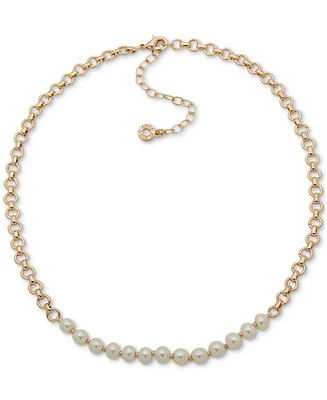 Anne Klein Gold-Tone Imitation Pearl Collar Necklace, 16" + 3" extender