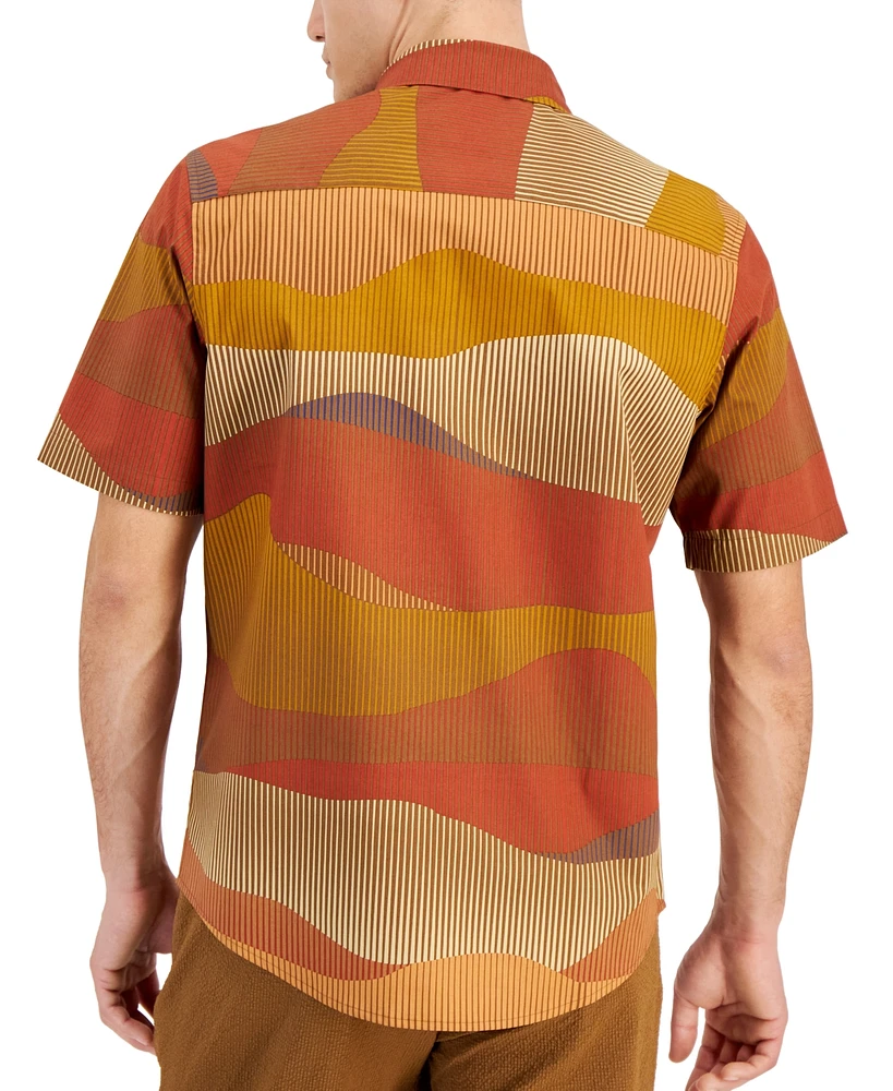 Alfani Men's Terrain Short Sleeve Button Front Shirt, Created for Macy's