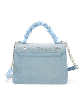 Like Dreams Dazzle Denim Rhinestone Crossbody Purse