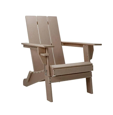 ResinTEAK Folding Adirondack Chair with Cup Holder For Fire Pits, Patio, Porch, and Deck, Newport Collection