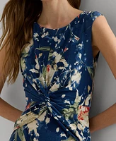 Lauren Ralph Lauren Women's Floral Twist-Front Stretch Jersey Dress