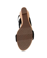 Aerosoles Women's Paxton Buckle Strap Wedge Sandals