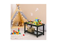 Slickblue Kids Solid Multifunctional Wood Activity Play Table