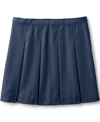 Lands' End Big Girls School Uniform Poly-Cotton Box Pleat Skirt Top of Knee