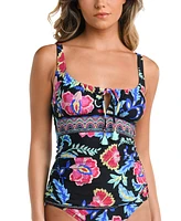 La Blanca Women's Midnight Scoop-Neck Tankini Top