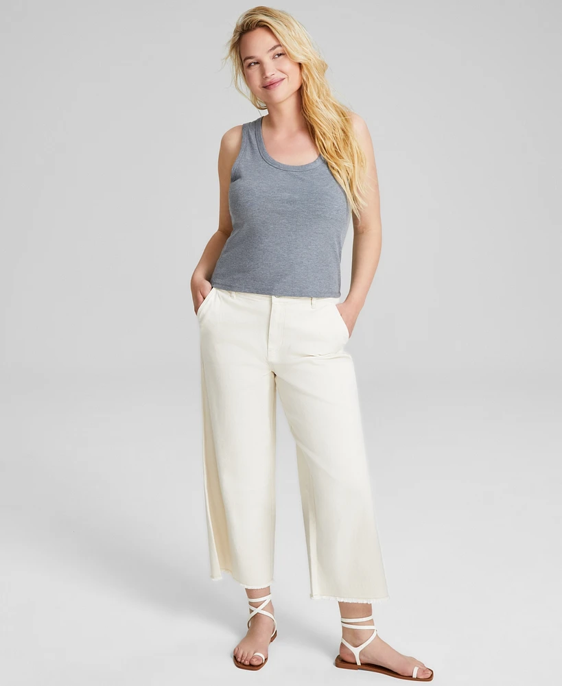 And Now This Women's Scoop-Neck Rib-Knit Sleeveless Tank Top, Created for Macy's