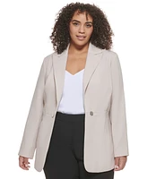 Calvin Klein Plus Parker Twill One-Button Blazer