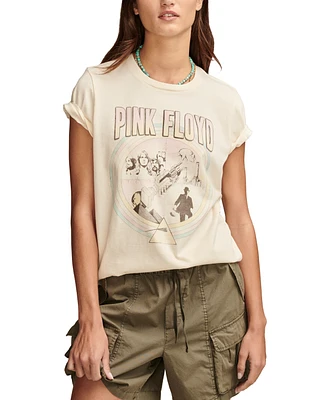 Lucky Brand Women's Pink Floyd Circle Classic Cotton T-Shirt