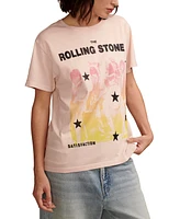 Lucky Brand Women's Rolling Stones Satisfaction Boyfriend Cotton T-Shirt