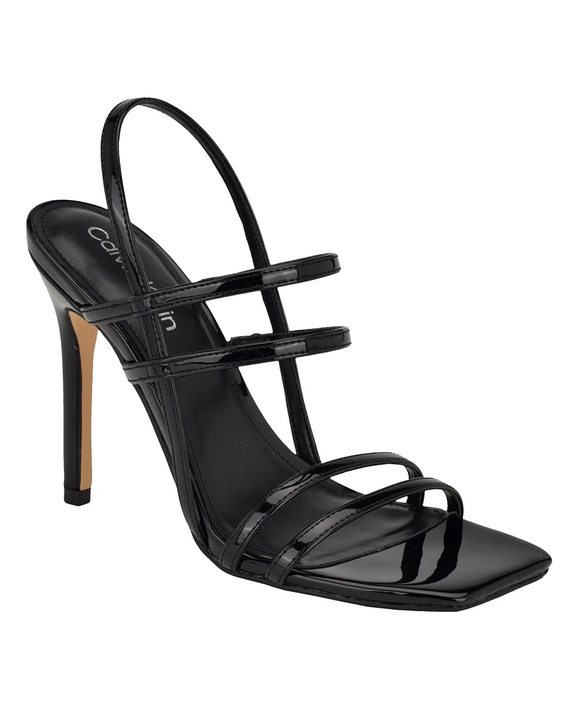 Calvin Klein Women's Teoni Strappy Stiletto Dress Sandals - Patent