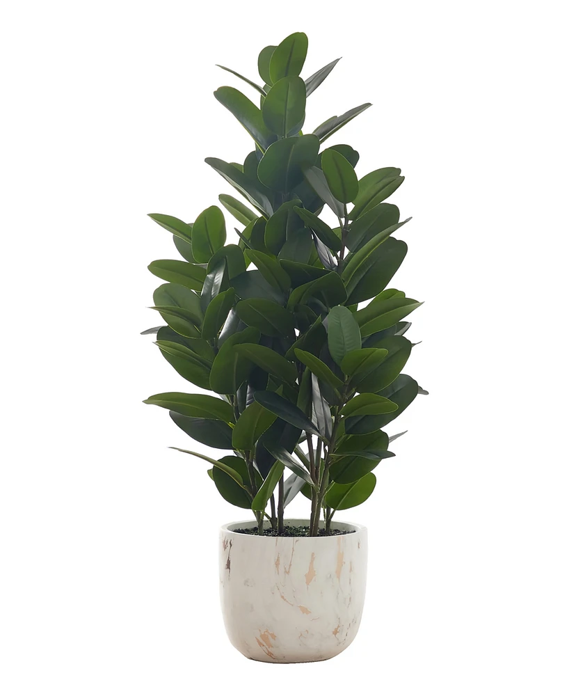 Monarch Specialties 31" Indoor Artificial Floor Garcinia Tree with Decorative White Cement Pot