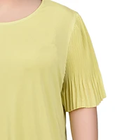 Ny Collection Plus Pleated-Sleeve Top