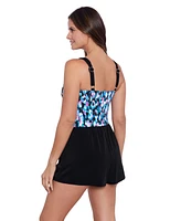 Women's ShapeSolver Crossover Skort Swim Romper