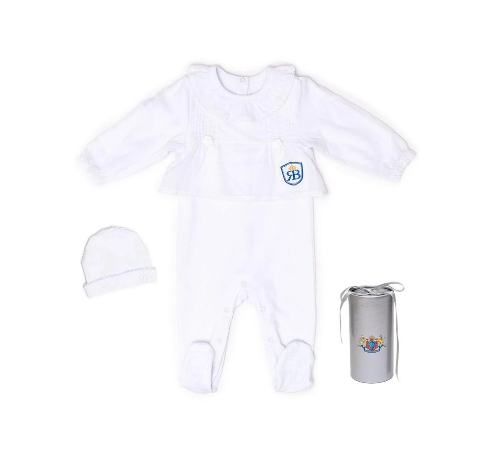 Royal Baby Collection Organic Cotton Footed Coverall with Hat Gift Box