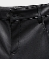 Mango Women's Leather Effect High Waist Pant